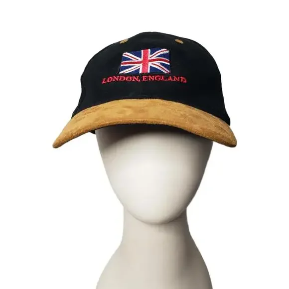 London England Union Jack Adjustable Baseball Cap Hat Suede Brim - Picture 2 of 6